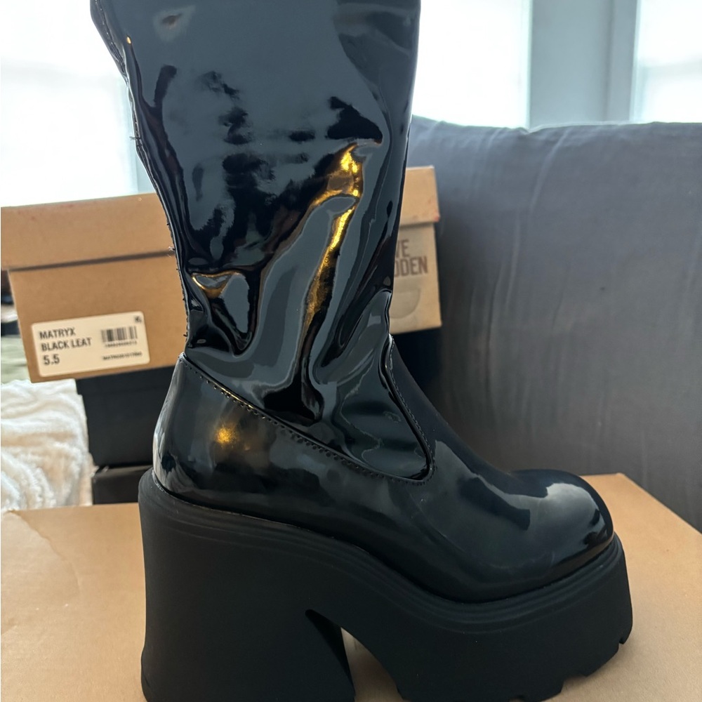 Steve Madden Black Platform Boots